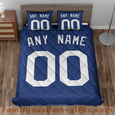 Custom Quilt Sets Los Angeles Jersey Personalized Baseball Premium Quilt Bedding for Men Women